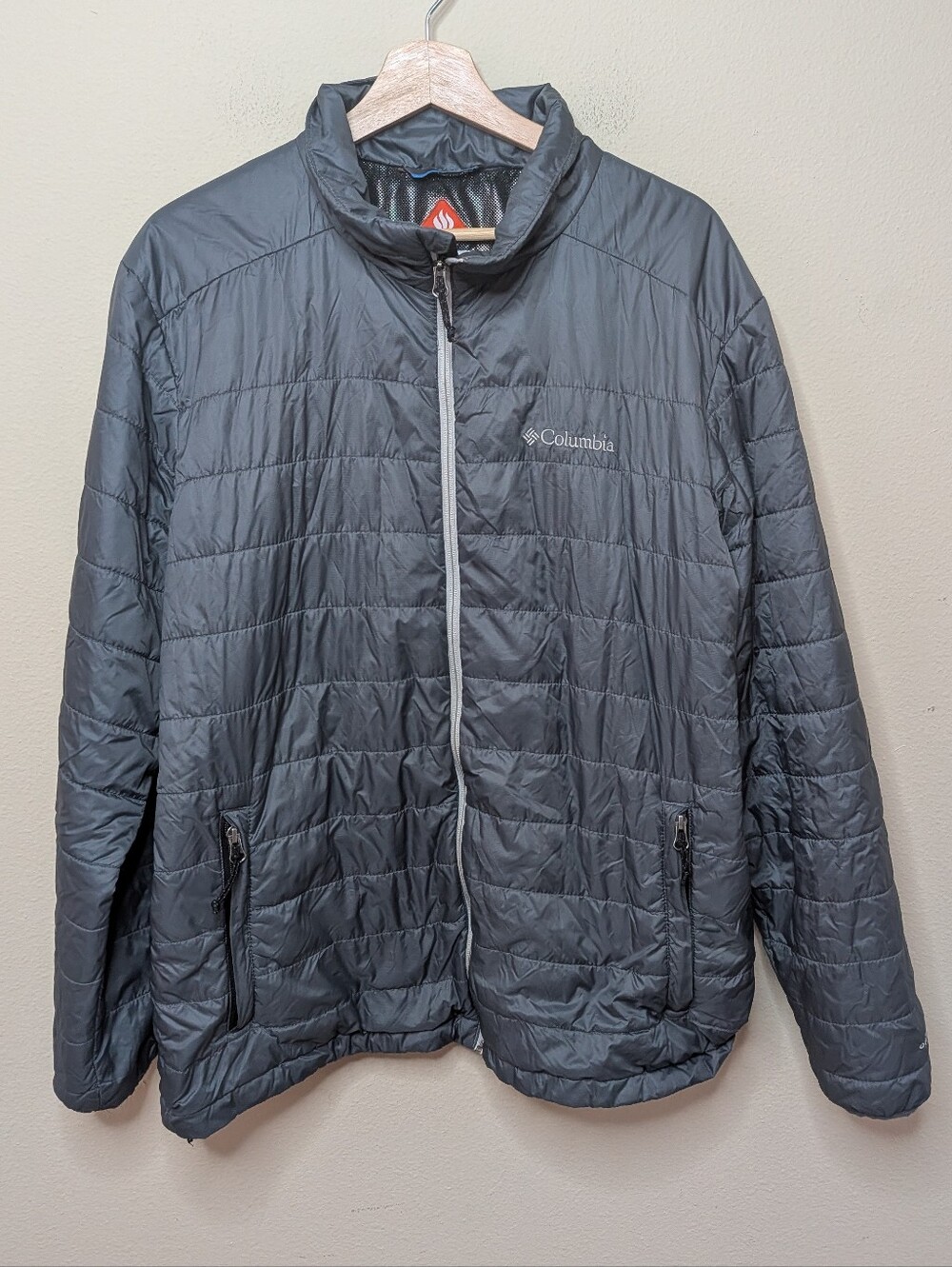 Columbia Omni-Heat Puffer Jacket Men's Size L Gray - Picture 1 of 7